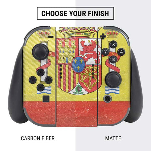 Spain Flag Distressed Nintendo Switch Bundle Skin